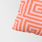 Greek Key Pattern 133 Orange and Pink Pillow Sham Gallery Image 4