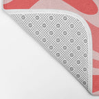 Retro Modern Liquid Swirl Abstract Pattern in Coral Pink Bath Mat Gallery Image 2