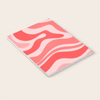 Retro Modern Liquid Swirl Abstract Pattern in Coral Pink Notebook Gallery Image 3