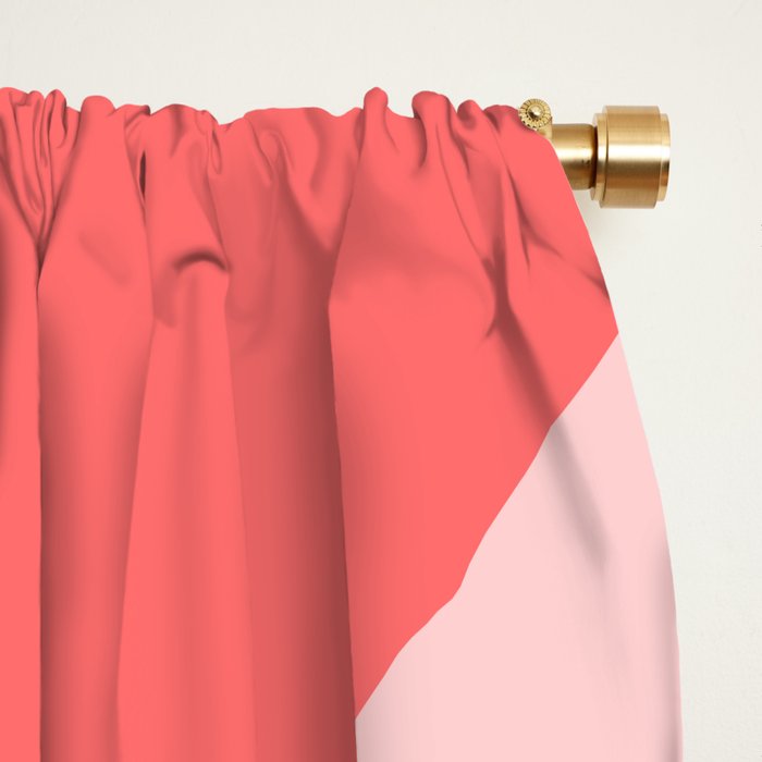 Retro Modern Liquid Swirl Abstract Pattern in Coral Pink Window Curtain Gallery Image 2