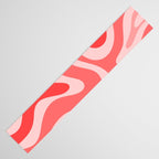 Retro Modern Liquid Swirl Abstract Pattern in Coral Pink Table Runner Gallery Image 3