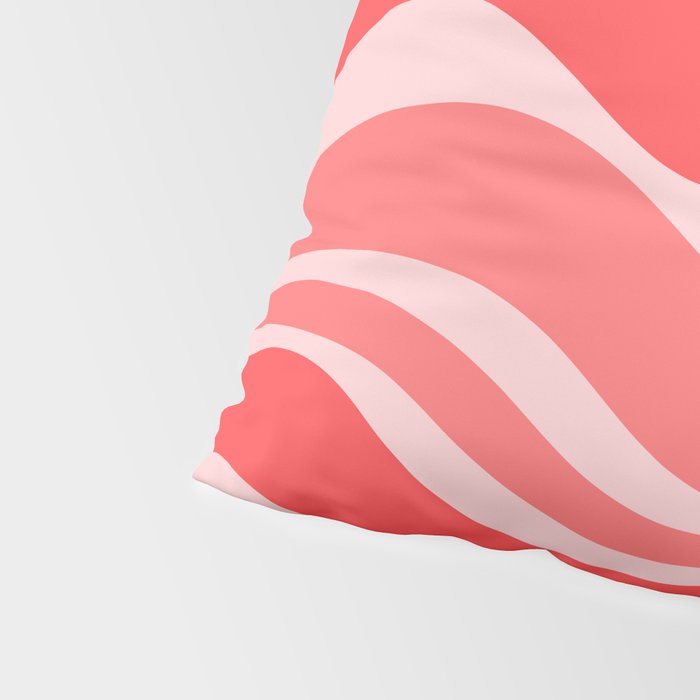 Retro Modern Liquid Swirl Abstract Pattern in Coral Pink Pillow Sham Gallery Image 4