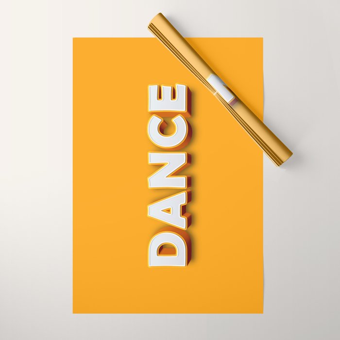 Dance 3D typography Wrapping Paper Gallery Image 1