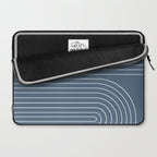 Minimal Line Curvature LXXXIV Nautical Blue Mid Century Modern Arch Abstract Laptop Sleeve Gallery Image 2