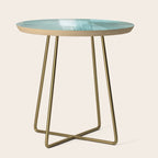 Turquoise Aqua Taupe Geometric Abstract Painting 3 Side Table Gallery Image 1