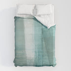 Turquoise Aqua Taupe Geometric Abstract Painting 3 Duvet Cover Gallery Image 6