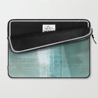 Turquoise Aqua Taupe Geometric Abstract Painting 3 Laptop Sleeve Gallery Image 2