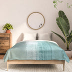 Turquoise Aqua Taupe Geometric Abstract Painting 3 Comforter Gallery Image 3