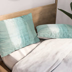 Turquoise Aqua Taupe Geometric Abstract Painting 3 Pillow Sham Gallery Image 2