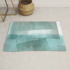 Turquoise Aqua Taupe Geometric Abstract Painting 3 Rug Gallery Image 1