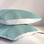 Turquoise Aqua Taupe Geometric Abstract Painting 3 Pillow Sham Gallery Image 3