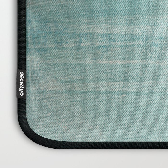 Turquoise Aqua Taupe Geometric Abstract Painting 3 Laptop Sleeve Gallery Image 3