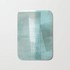 Turquoise Aqua Taupe Geometric Abstract Painting 3 Bath Mat Gallery Image 1