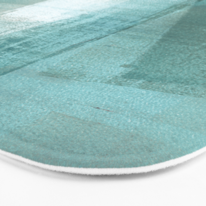 Turquoise Aqua Taupe Geometric Abstract Painting 3 Bath Mat Gallery Image 3