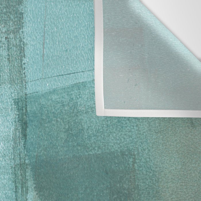 Turquoise Aqua Taupe Geometric Abstract Painting 3 Wall Tapestry Gallery Image 3