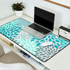 Modern, Floral Prints, Teal and Gray Desk Mat Gallery Image 2