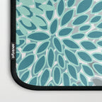 Modern, Floral Prints, Teal and Gray Laptop Sleeve Gallery Image 3