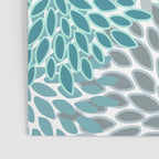 Modern, Floral Prints, Teal and Gray Poster Gallery Image 3