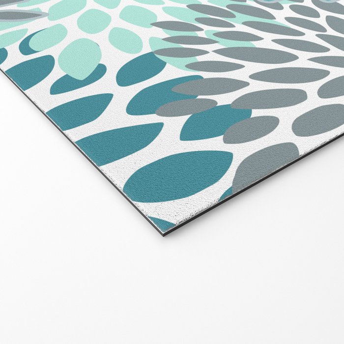 Modern, Floral Prints, Teal and Gray Welcome Mat Gallery Image 2