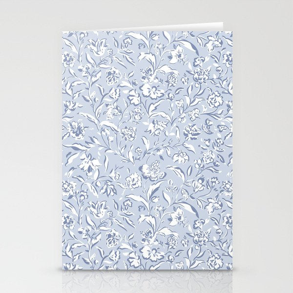 Painterly Florals - Light Blue Stationery Card Gallery Image 2