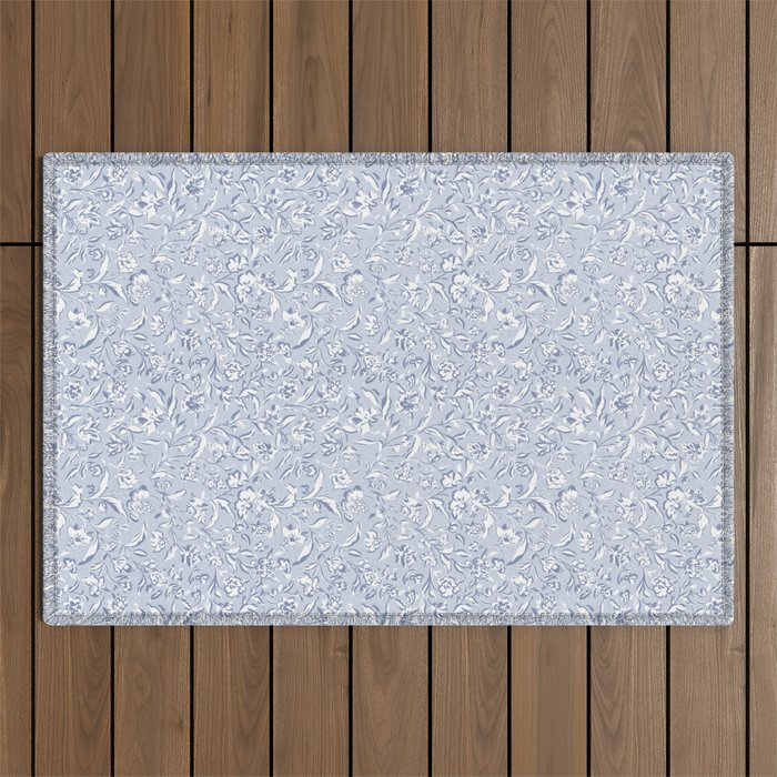 Painterly Florals - Light Blue Outdoor Rug Gallery Image 1