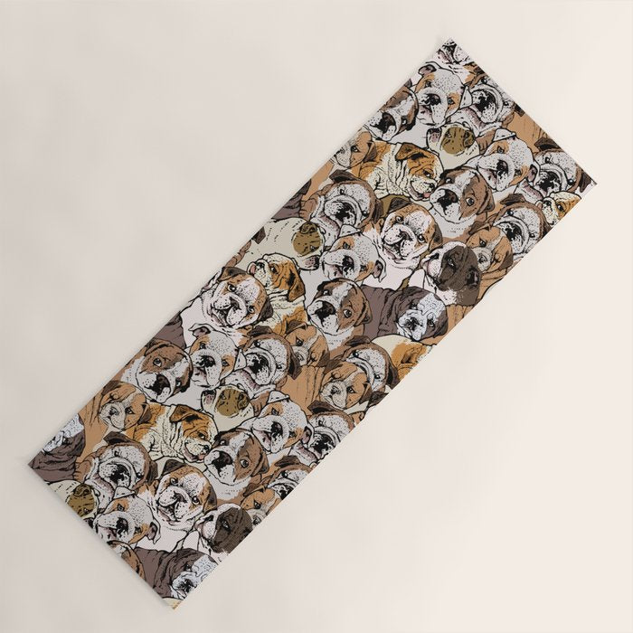 Social English Bulldog Yoga Mat Gallery Image 1