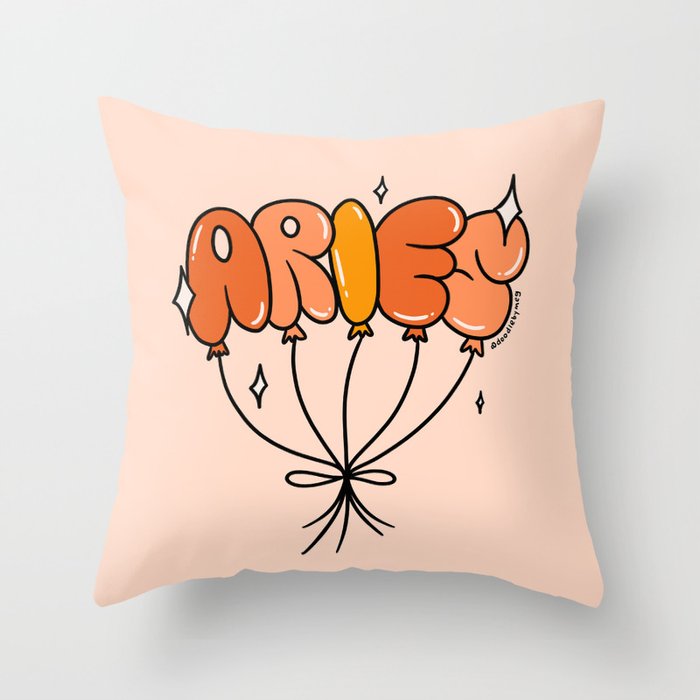 Aries Balloons Throw Pillow Gallery Image 6