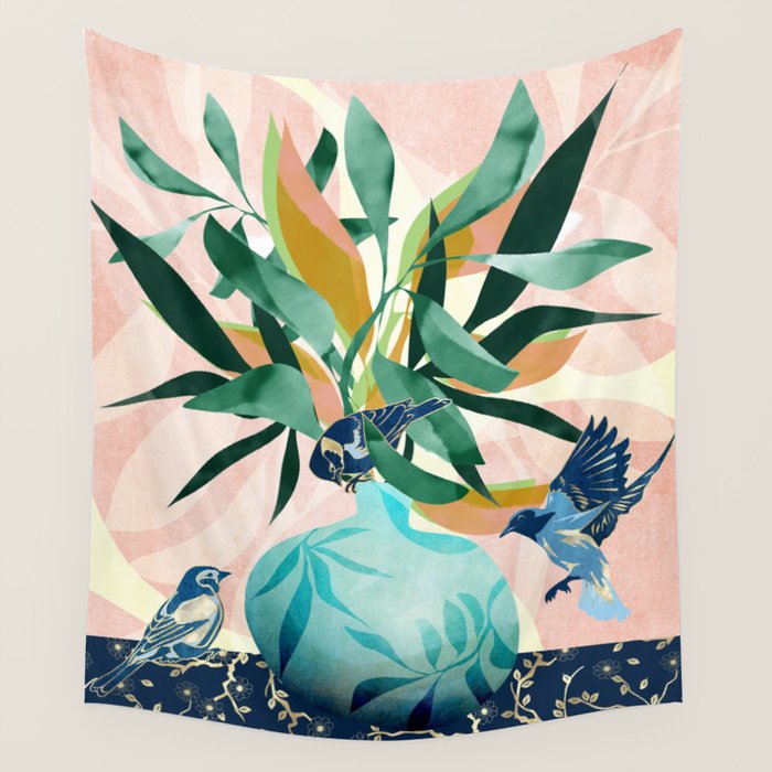 Vintage Vase Abstract Wall Tapestry Gallery Image 4