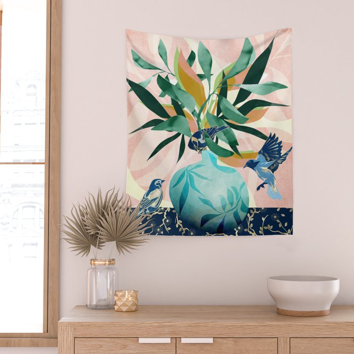 Vintage Vase Abstract Wall Tapestry Gallery Image 2