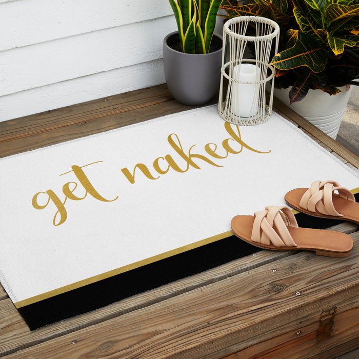 Get Naked, Fun, Bathroom Art and Funny Shower Curtain Outdoor Rug Gallery Image 2