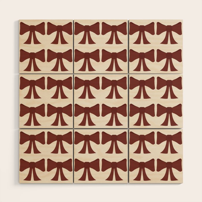Vintage Bows XI Red Wood Wall Art Gallery Image 1