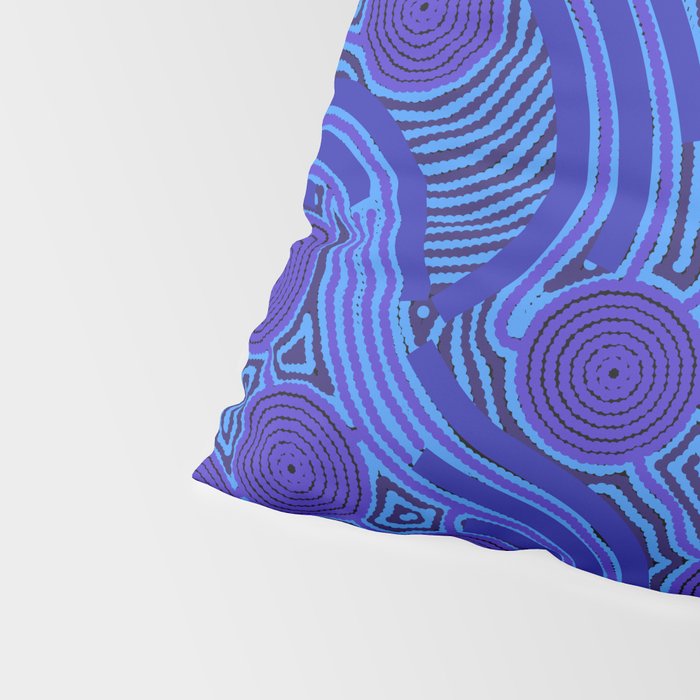 The Rivers around Us (blue) - Authentic Aboriginal Art Pillow Sham Gallery Image 4