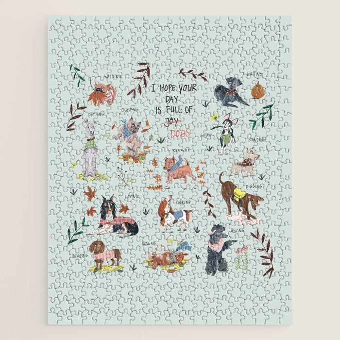 Dog lover person cute dogs breed pattern Jigsaw Puzzle Gallery Image 1