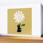 Cat with flower Wall Mural Gallery Image 2