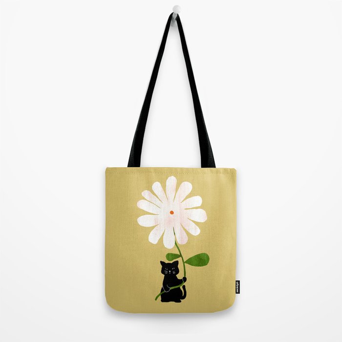 Cat with flower Tote Bag Gallery Image 2