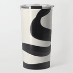 Minimalist Abstract Art Smoke Genie In The Lamp Mythical Magical Ink Art Black & White Travel Mug Gallery Image 1