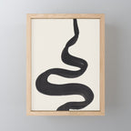Minimalist Abstract Art Smoke Genie In The Lamp Mythical Magical Ink Art Black & White Mini Art Print Gallery Image 1