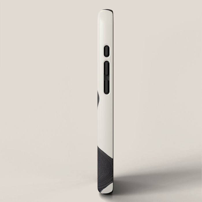 Minimalist Abstract Art Smoke Genie In The Lamp Mythical Magical Ink Art Black & White iPhone Case Gallery Image 2