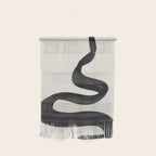 Minimalist Abstract Art Smoke Genie In The Lamp Mythical Magical Ink Art Black & White Wall Hanging Gallery Image 1