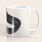 Minimalist Abstract Art Smoke Genie In The Lamp Mythical Magical Ink Art Black & White Coffee Mug Gallery Image 1