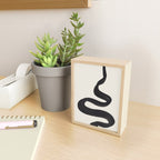 Minimalist Abstract Art Smoke Genie In The Lamp Mythical Magical Ink Art Black & White Mini Art Print Gallery Image 2