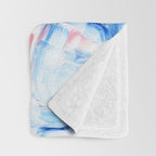 Ejaaz Haniff Abstract Acrylic Palette Knife Painting Blue Pink: 'Summer Storm' Throw Blanket Gallery Image 3