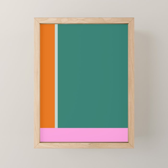 Color Block in Green and Orange Mini Art Print Gallery Image 1