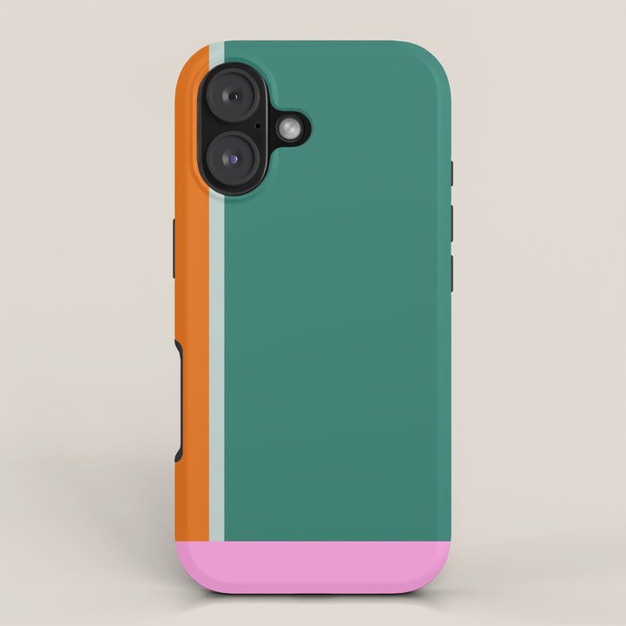 Color Block in Green and Orange iPhone Case Gallery Image 1