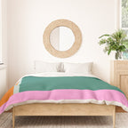 Color Block in Green and Orange Duvet Cover Gallery Image 3