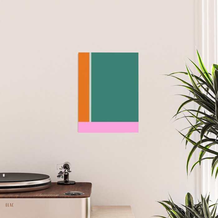 Color Block in Green and Orange Poster Gallery Image 2