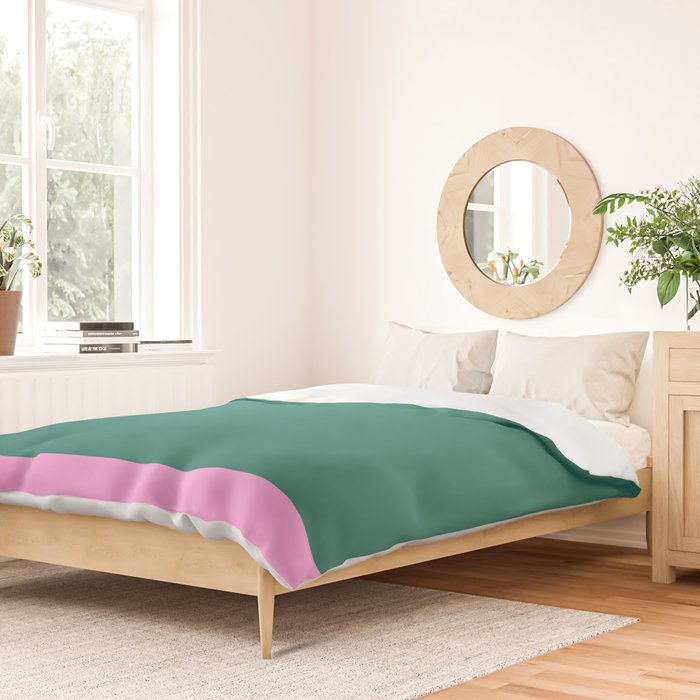 Color Block in Green and Orange Duvet Cover Gallery Image 2