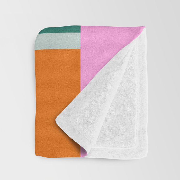 Color Block in Green and Orange Throw Blanket Gallery Image 3
