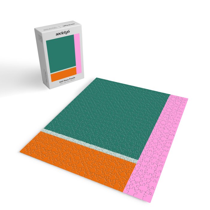 Color Block in Green and Orange Jigsaw Puzzle Gallery Image 2