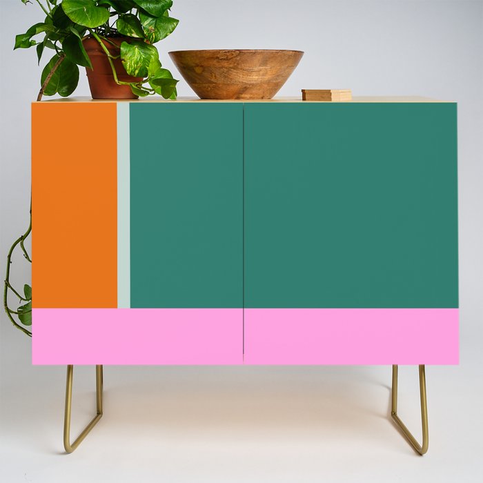 Color Block in Green and Orange Credenza Gallery Image 1